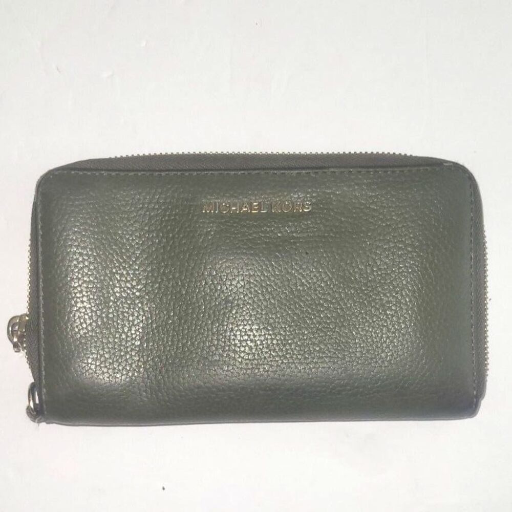 Michael Kors Olive Green Zip Around Continental Wallet